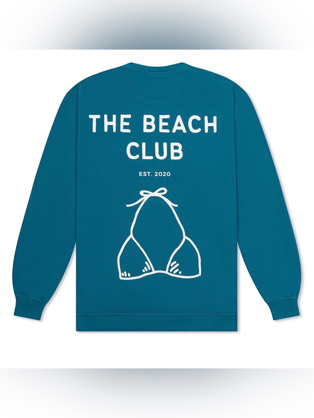 The Beach Club Bikini Top Crewneck Blue Medium